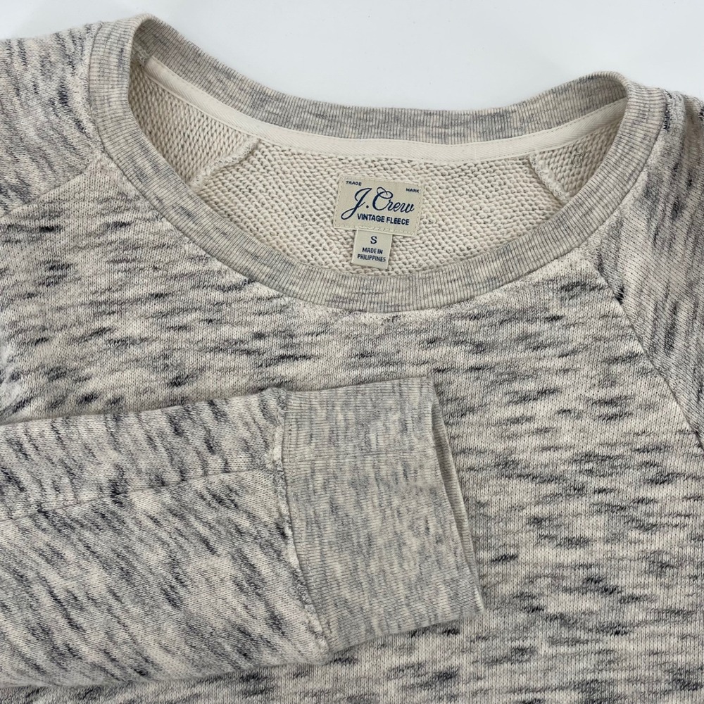 J.Crew Vintage Fleece Sweatshirt Women's Small Grey Space Dye AT808 Pullover